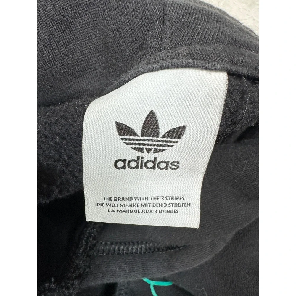 Adidas Peace Sign Hoodie Mens M Black Neon Graphic Trefoil Pullover